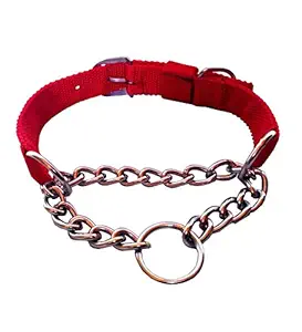 PET CLUB51 Metal Dog Chock Collar (Red, 4mm)