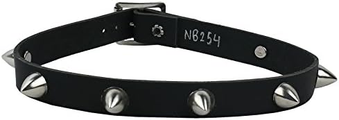 Gothic Punk 1 Row Large Conical Rivet Fitting 7 Hole Leather Neckband NB254