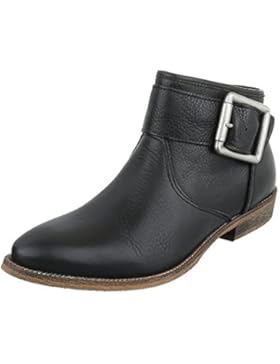 Chelsea Boots Leder Damenschuhe Chelsea Boots Blockabsatz Schnallen Deko Reißverschluss Ital-Design Stiefeletten