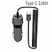 Price comparison product image superior ZRL® USB Type C Car Charger with Retractable Coiled USB Type C Cable for Samsung Galaxy S8/S8 Plus, Moto Z Force, OnePlus 3/4/5, Nexus 6P and More