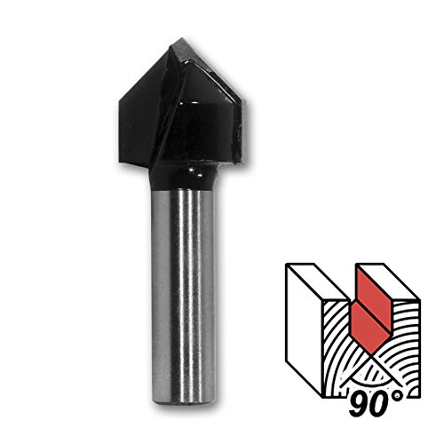 HM V - Nutfräser Holzfräser Fräser Nuter 90° D 16 mm Schaft 8 mm - RP-V