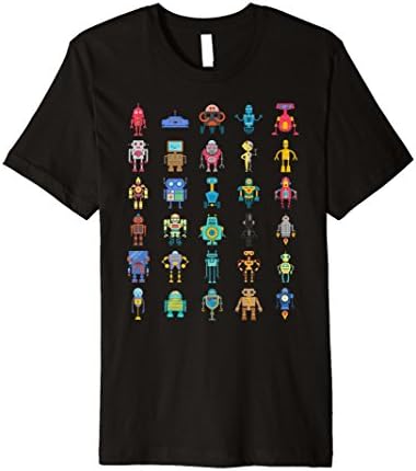 Robot T-Shirt Robotics Retro Team 30 Toy Emoji AI Geek Tee