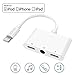 Produktbild ZERKAR 3 in 1 Headphone Jack Adapter Kopfhörer Splitter Aufladen, Musik und 3.5mm Audio 3 in 1 Adapter Kompatible für Phone X/8 P/8/7 P/7/Pad /Pod Unterstützung System 12 Weiß [MFI Certified]