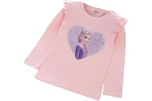 FANCYLAND ELSA und Anna T-Shirt Glanz Langarmshirt Frozen 2 Eiskönigin 2 Prinzessin Eisprinzessin Mädchen Kinder