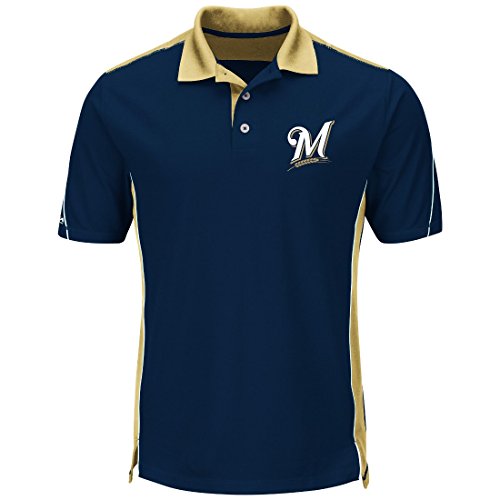 Milwaukee Brewers Majestic MLB 'To The 10th' Men's Performance Polo Shirt Chemise