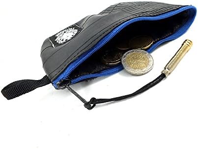 RUBBER COIN POUCH PURSE in Many Colors | Mens Vegan Vegetarian Coin Wallet | from Eco-Friendly Upcycled Bicycle Inner Tube | SuperSoft + Extremely Durable (Navy Blue, Pattern: PATCH)