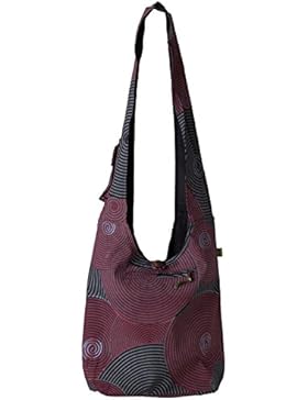 Vishes – alternative, mit konzentrischen Kreisen und Spiralen bedruckte und bestickte Yogitasche