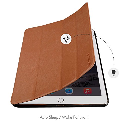 Inateck iPad Air 2 Hülle – Ultra Slim Ledertasche Smart Cover mit Magnetischer Auto Sleep Wake-up Funktion für iPad Air 2/ iPad 6. Generation, Braun - 3