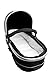 Duellette 21 BS combi Double Pushchair Twin Tandem complete carrycot/converts to seat unit. Free rain covers and 2 free Black footmuffs. Midnight Black by Kidz Kargo
