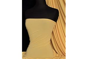 Premium Quality Soft Touch Jersey Stretch Dressmaking Fabric Sold by The Metre 50+ Colours in Stock Same Day Dispatch by Tia Knight Q36 (Mellow Yellow, 1 Metre)