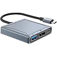 Azonee USB-C Docking Station, 3 in 1 Type-C to DisplayPort 8Kx4K 120Hz Adapter with USB 2.0 Fast Charging, Multiport Hub for Laptop Connectivity