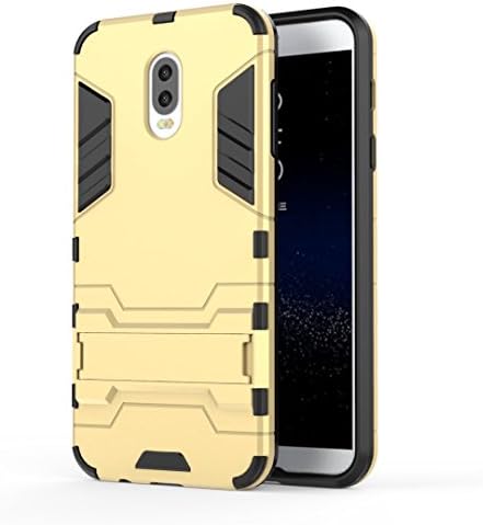 For Samsung Galaxy C8 / C7100 Case, Ougger Shock Absorption [Kickstand] Armor Cover Tough PC + Soft TPU Cushion Rubber 2in1 Extreme Protection Back Gear Rear Gold