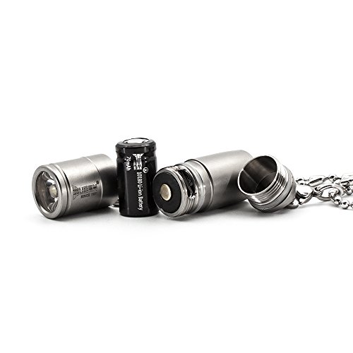 Wuben G338 Mini-Taschenlampe. leistungsstark, 130 Lumen, wasserdicht, wiederaufladbar per USB, fokussierbar, 2 Modi, Cree XP-G2 LED, Titaniumlegierung, Silberfarben - 3