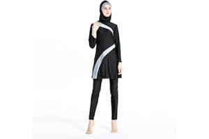 RAVENT Muslim Swimwear for Women Modest Swimsuit Burkini Top Pants Hijab 3 Pieces Full Cover Swimming Costume Islamic Bathing Suit Middle East UV Protection Rash Guard Surfing Beachwear