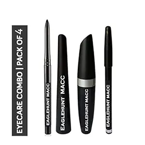 Eaglehunt Mac Combo Makeup Kit for girls Waterproof Liquid Mascara, Eyeliner, Eyebrow Pencil and Eyeconic Kajal (set of 4)