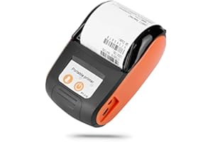GARSENT 58mm Imprimante de Reçu Thermique sans Fil, Mini Imprimante Thermique Portable Bluetooth avec Impression à Grande Vitesse Imprimante POS Mobile pour Android, iOS et Windows.(Orange)
