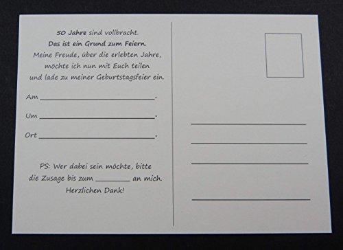 Einladungskarten zum runden Geburtstag. Unsere Varianten dazu mit jeweils 10 Stück für den 30 Geburtstag, den 40 Geburtstag und auch den 50 Geburtstag. - 3