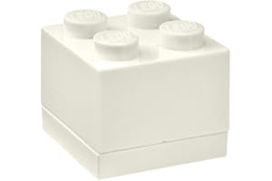 ROOM COPENHAGEN LEGO Mini Box 4 guziki, białe – małe pudełko do przechowywania przekąsek, biżuterii i wielu innych – nadaje się do mycia w zmywarce, 46 x 46 x 43 mm