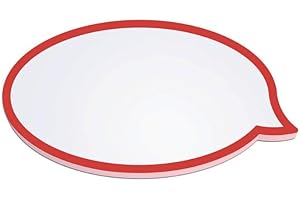 MAUL Cartes d'Animation Bulle 11 x 19 cm (50 Pièces), Cartes de Présentation en Forme de Bulle avec Bord Rouge, Idéales Comme Aide pour les Présentations et les Ateliers, Blanc