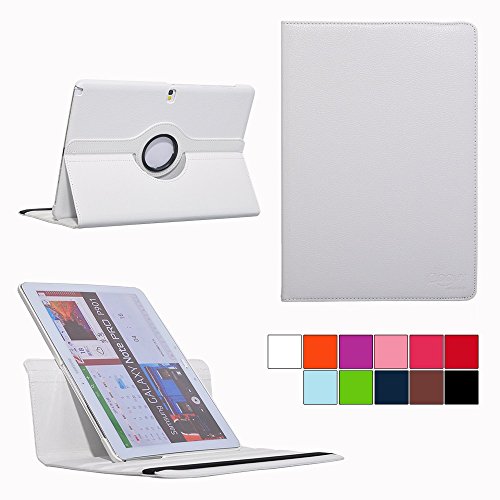 COOVY® 360° ROTATION COVER FÜR SAMSUNG GALAXY NOTE PRO 12.2 SM-P900 SM-P901 SM-P905 SMART HÜLLE TASCHE ETUI CASE SCHUTZ STÄNDER Farbe weiss