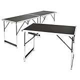 Relaxdays Accu Roller Multi-Purpose Aluminium Folding Tables (Pack of 3) - Black (Sports)