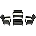 Produktbild Merax Polyrattan Loungeset Gartenset Gartenmöbel Sitzgruppe Gartentisch 4-teiliges Lounge Set Balkon in Rattanoptik (Schwarz)