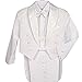 Dressy Daisy Baby Boys' 5 Pcs Set Formal Tuxedo Suit With Tail Baptism Christening Outfit Pageboy Suits Size 9-12 Months White