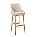 Produktbild Barstuhl SCANDINAVIA MEISTERSTÜCK Massivholzbeine Strukturstoff beige Tresenstuhl Barhocker Tresenhocker Hausbar skandinavisches Design