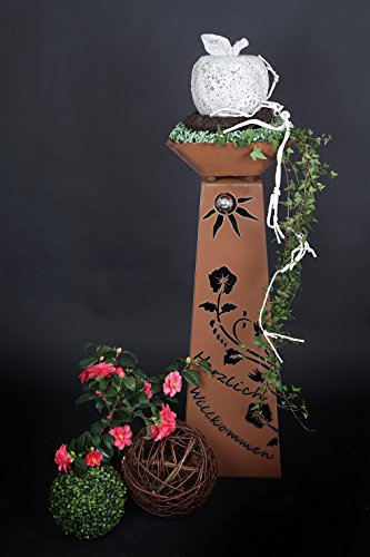 Rost Säule + Schale RS102+S11 Säulen konisch Herzlich Willkommen „kostenloser Versand“ Gartensäulen Säulen Deko Blumen - 5