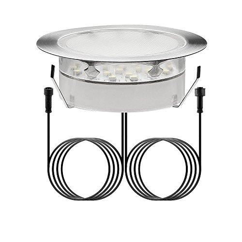 QACA LED Einbauleuchten Bodeneinbaustrahler Außen Wasserdicht IP67 2,5W Ø80mm Treppenstufen Garten Terrasse - 6