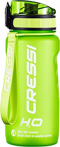 Cressi Water Bottle H20 Frosted, Borraccia Sportiva Unisex, Lime, 600 ml