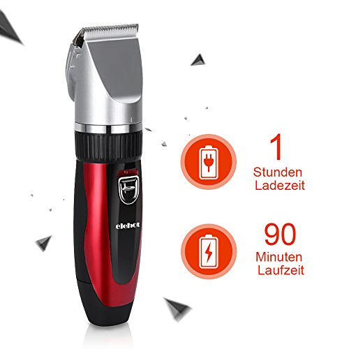Elehot Elektrischer Haarschneider mit 5 Aufsätzen Haarschneidemaschine für Herren oder Friseur Salon Rot - 3