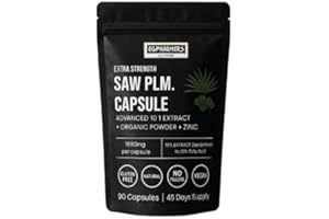 EG PHARMERS ALL IN ONE Saw+ Wellness Support Complex – 3300mg Daily Strength | 10:1 Herbal Extract powder + Natural Plant Powder + Zinc | 90 Vegan Capsules | 45-Day Supply | UK Made | No Fillers or Binders Herbal Supplement
