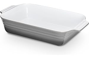 ‎KHG KHG Large Casserole Dish 40 cm Grey for 4-6 People, Capacity 3 Litres, Oven Dish, Ceramic Stoneware Rectangular & Scratch-Resistant, Baking Mould for Lasagna Tiramisu Casseroles & More