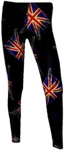 Insanity UK British Flag Patches Leggings (L/XL (16-18)) Black