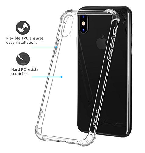 MoKo iPhone X / iPhone 10 Case - [Anti scivolo & graffi] Custodia Halo Serie Rigida con TPU Tecnologia Angoli + Pannello Posteriore per Apple iPhone X 5.8