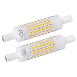 Ampoule R7S LED 78 mm 5W Blanc Chaud 3000K Azhien, Équivalent Lampe Halogene 30W 48W 60W, Linéaire, 230V AC, 500LM, 360 Degrés, J Type J78 Ampoule Projecteur, Lot de 2