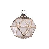 PTMD Weihnachtskugel eckig mit goldenen Streifen L