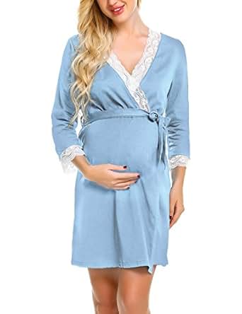 Lomon Still-Nachthemd für Schwangere Nachthemd-Nachtwäsche ...