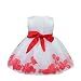 YiZYiF Petals Flower Girl Baby Sleeveless Wedding Formal Bridesmaid Party Princess Dress 9 - 12 Months Red