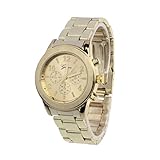 Armbanduhr Damen Uhr 2018 Damen Mädchen Unisex Edelstahl Quarz Damenuhr Golden/Silber/Rosa (Standard, Golden)