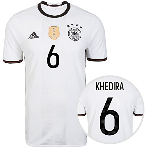 adidas Herren Name SK6-AI5014 Dfb Trikot Home Em 2016 mit Spielername Sami Khedira und Nummer 6, Weiß, L-54