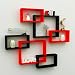Custom Decor Wall Shelf Rack Set Of 2 Linda Shaped Floating Shelves - Storage Wall Shelves For Home - Black-Red RS.1899.00