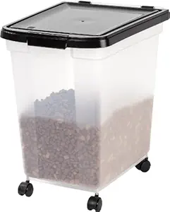 Iris Usa Inc. Airtight Pet Food Container 50-Pound Clear/Black