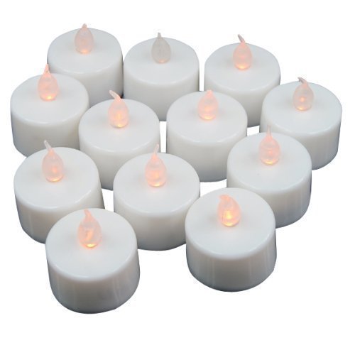 Accessotech Lot de 12 Ampoules LED à Piles avec Bougies Chauffe-Plat-Vaisselle