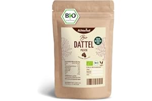 ‎VOM-ACHTERHOF Bio Dattel Pulver 250g | natürlicher, aromatischer Zuckerersatz beim Backen, Kochen, in Shakes oder im Müsli | naturrein und vegan | vom Achterhof