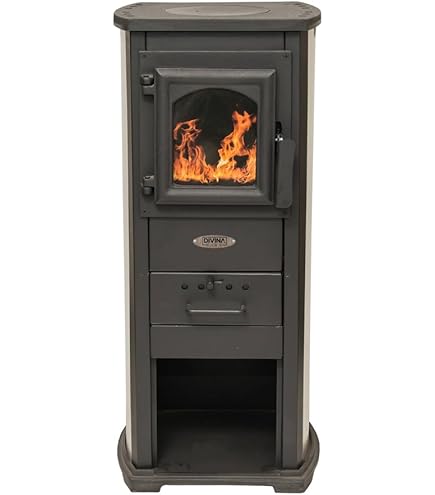Stufa A Legna Blinky 9815010 - 5,3 Kw, Rosso Con Vetro Ceramico | Porta In Ghisa, Focolare Refrattario - Foto 6