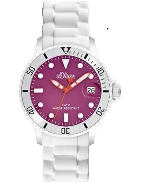 s.Oliver Damen-Armbanduhr Silikon weiß bunt Analog Quarz SO-2149-PQ
