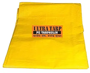 ULTRATARP Plastic Tarpaulin Virgin UV Treated 200 GSM (Yellow , 12 x 15 ft)