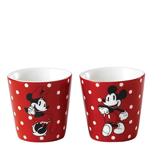 Enchanting Disney Enesco Hueveras (2 Unidades), diseño de Mickey y Minnie, Color Rojo
